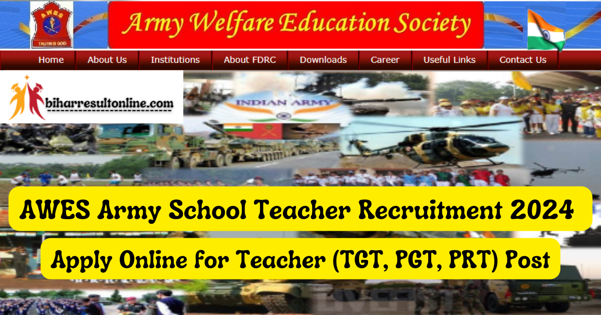 AWES Army School Teacher Recruitment 2024 Online