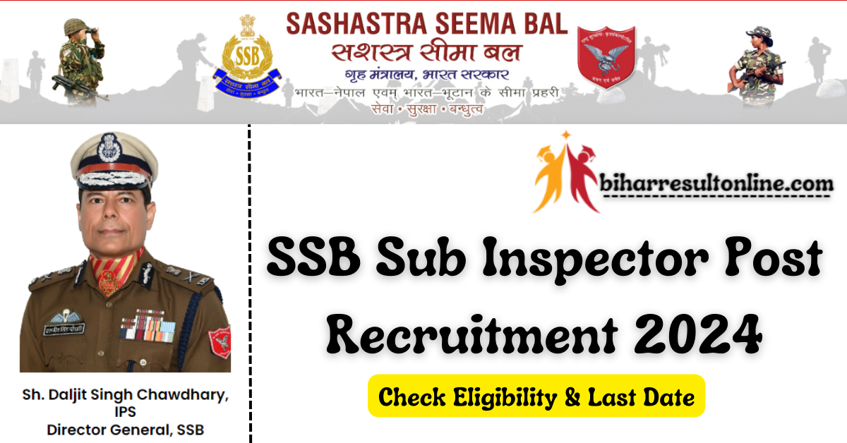 SSB Sub Inspector Post Recruitment 2024