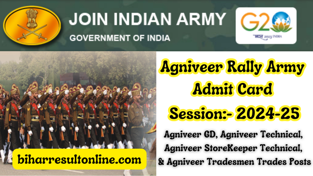 Indian Army Rally Session 2024-25 Admit Card PDF