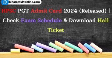 HPSC PGT Admit Card 2024