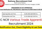 RRC NCR Various Trade Apprentice Recruitment 2024