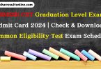 RSMSSB CET Graduation Level Admit Card 2024