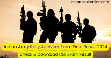 Indian Army Rally Agniveer Exam Final Result 2024