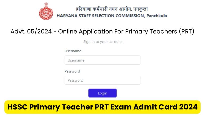 HSSC Primary Teacher Admit Card 2024