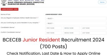 BCECE Junior Resident Recruitment 2024