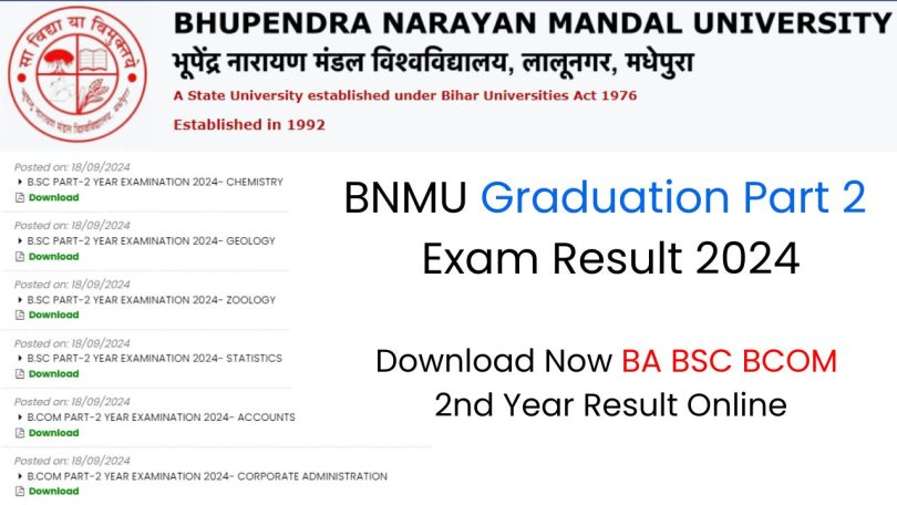 BNMU Graduation 2nd Year Exam Result 2024