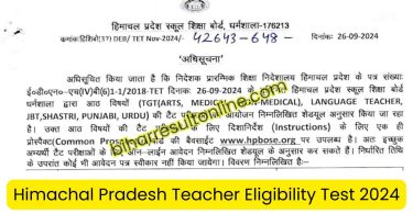 Himachal Pradesh Teacher Eligibility Test 2024