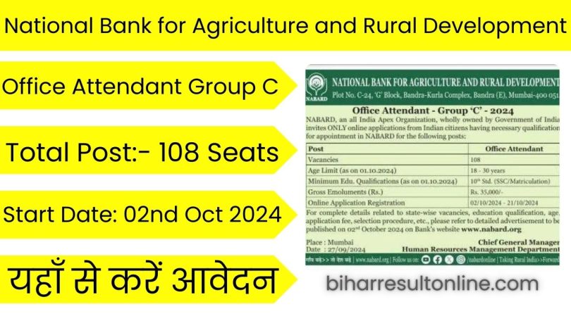 NABARD Office Attendant Recruitment 2024