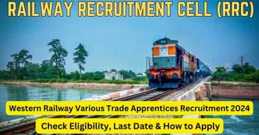 Western Railway Apprentice Recruitment 2024