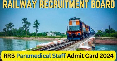 RRB Paramedical Admit Card 2024