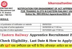 Eastern Railway Apprentice Recruitment 2024