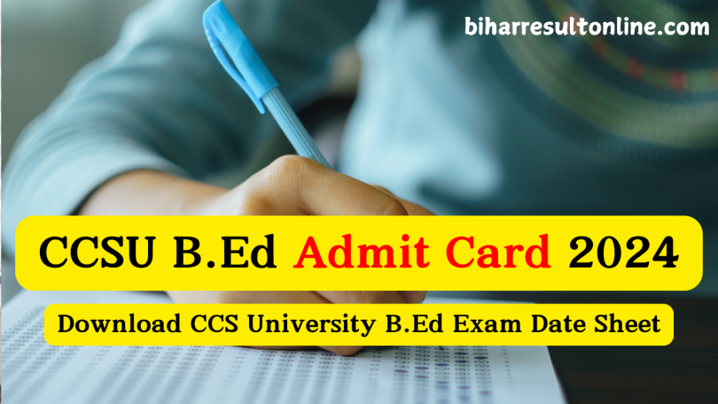 CCSU B.Ed 1st & 2nd Year Admit Card 2024