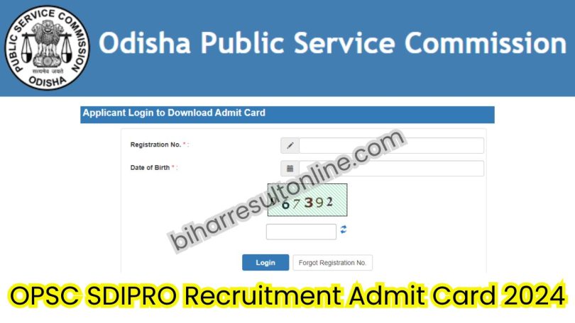 OPSC SDIPRO Admit Card 2024