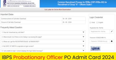 IBPS PO / MT Recruitment Admit Card 2024