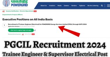 PGCIL Trainee Engineer & Supervisor Electrical Recruitment 2024