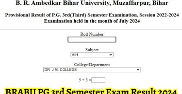 BRABU PG 3rd Semester Exam Result 2024