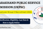 UKPSC Lecturer Male & Female in Group C Recruitment 2024