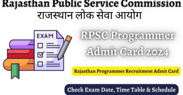 RPSC Programmer Admit Card 2024