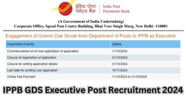 IPPB GDS Executive Recruitment 2024