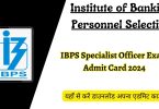 IBPS Specialist Officer Admit Card 2024