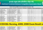 JCECEB BSc Nursing, ANM and GNM Entrance Competitive Exam Result 2024