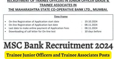 MSC Bank Recruitment 2024