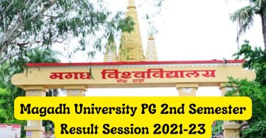 Magadh University PG 2nd Semester Result Session 2021-23