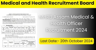 MHRB Assam Medical & Health Officer Recruitment 2024