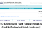 NTRO Scientist B Post Recruitment 2024