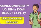 Purnea University UG Sem 2 Exam Result 2023-27