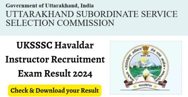 UKSSSC Havaldar Exam Result 2024