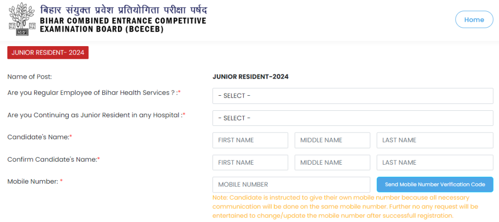 BCECEB Junior Resident Admit Card 2024 