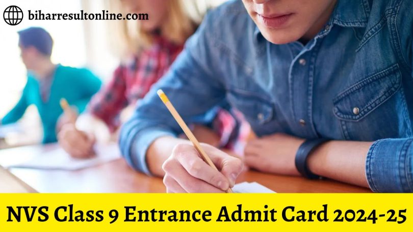 NVS Class 9 Entrance Admit Card 2024-25