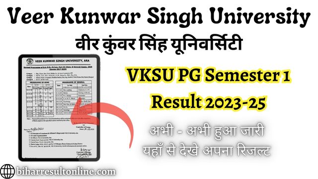 VKSU PG Sem 1 Exam Result 2023-25