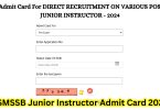 RSMSSB Junior Instructor Admit Card 2024