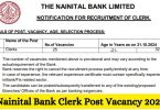 Nainital Bank Clerk Post Vacancy 2024