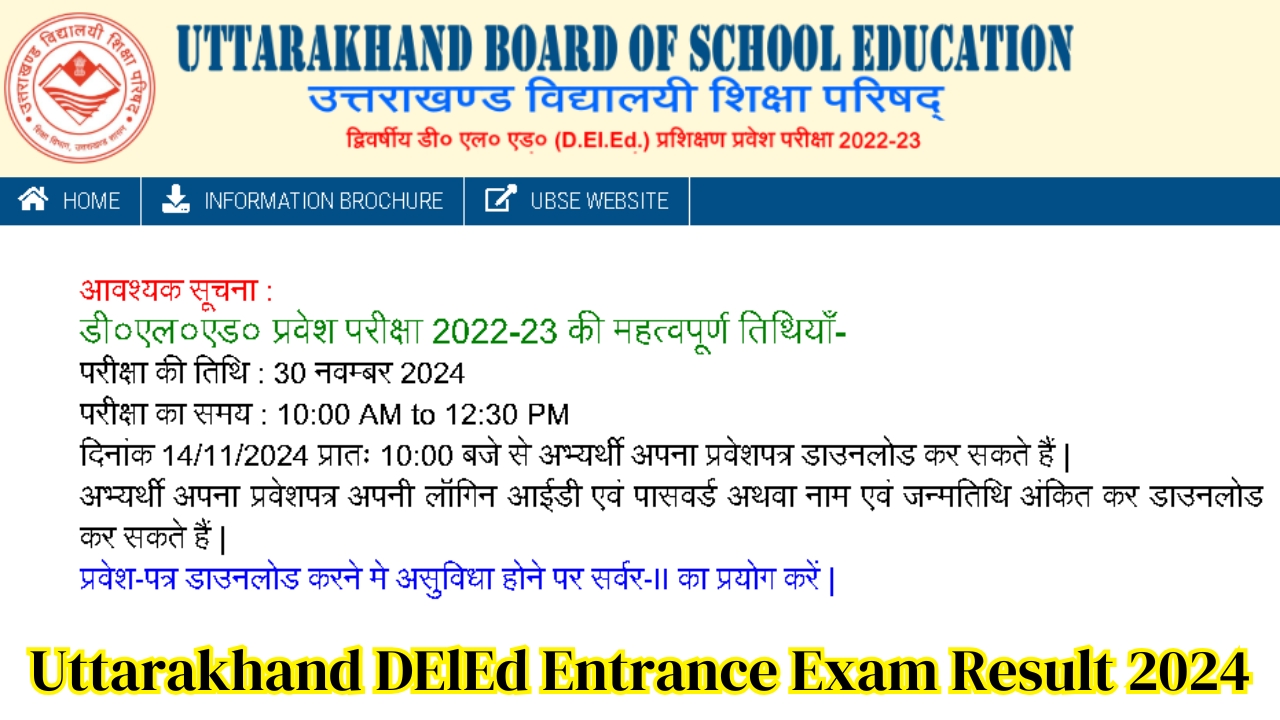 Uttarakhand DElEd Result 2024